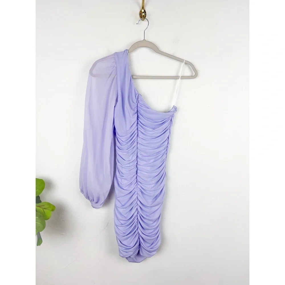 NWT Hello Molly Party It Up Lilac One Shoulder Mini Dress Sz L - Picture 4 of 14